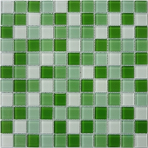 Green White Glass Mosaic Tile