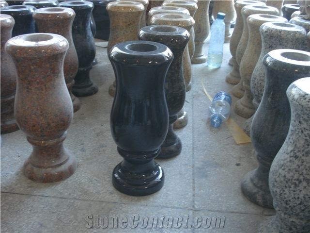 Granite Vase, G603 Grey Granite Urn, Vase, Bench