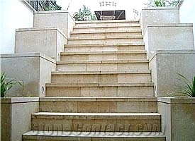 Marble Stairs, Steps, Sunny Beige Marble