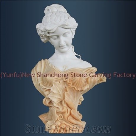 Stone/Marble Bust Carving Head Statue, White Marble Head Statue