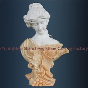 Stone/Marble Bust Carving Head Statue, White Marble Head Statue