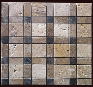Travertine Mosaic,stone Mosaic, Denizli ,Noce Beige Travertine Mosaic