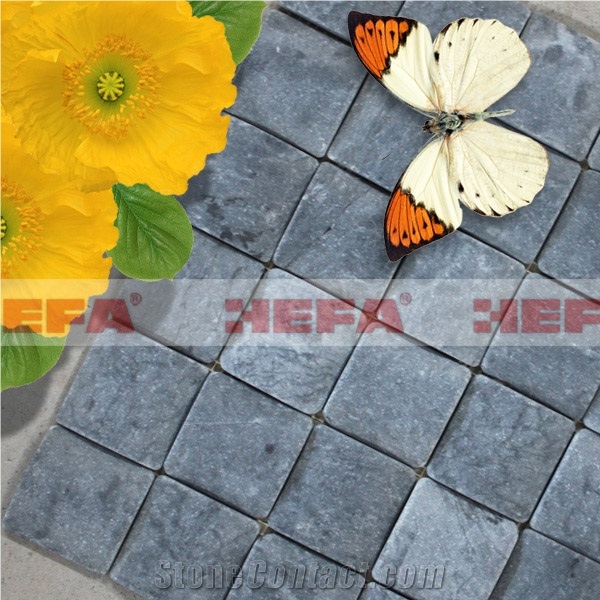 Deep Grey Mosaic Tile Patterns-XMD003BL2, Grey Limestone Mosaic