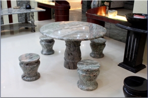 Green and Pink Outdoor Stone Table HFZZ006J4