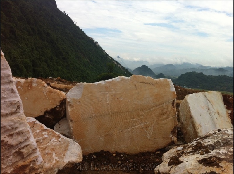 Vietnam White Marble Block, Pure White Marble Block