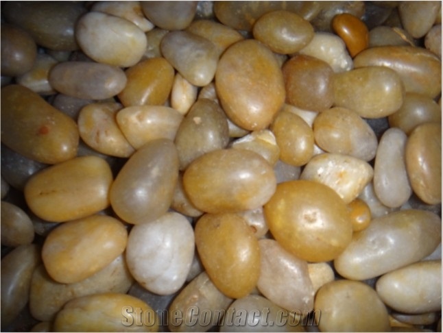 Beach Pebbles, Pebble Yellow Marble Pebbles