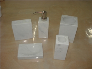 DL Stone Bathroom Accessories, Guangxi White Marble Bath Accessories
