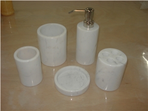 DL Stone Bathroom Accessories, Guangxi White Marble Bath Accessories