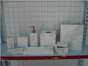 DL Stone Bathroom Accessories, Guangxi White Marble Bath Accessories