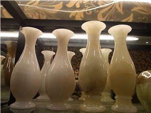 DL Stone Onyx Vase, White Onyx Home Decor
