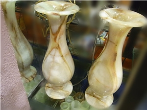 DL Stone Onyx Vase, Light Green Onyx Home Decor