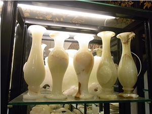 DL Stone Onyx Vase, White Onyx Home Decor