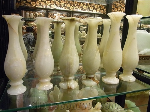 DL Stone Onyx Vase, White Onyx Home Decor