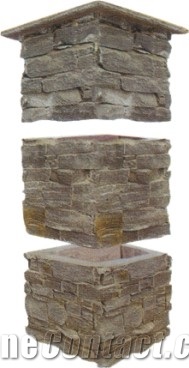 Ledge Stone Column, Grey Slate Ledge Stone