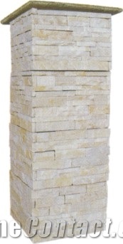 Quartzite Veneer Cladding Column, Beige Quartzite Veneer