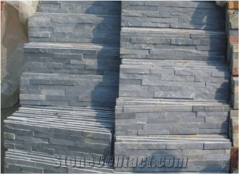 Shadow Stone Wall Panels, Black Slate Cultured Stone