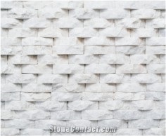 Special Items 3D Wall Mosaic Tiles, White Quartzite Wall Mosaic