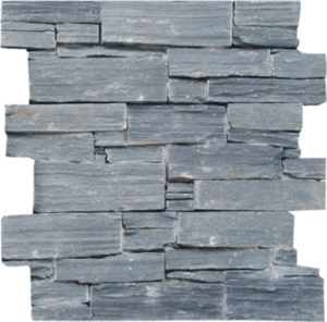Wall Stone with Cement, Blue Slate Wall Stone