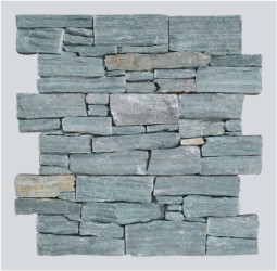 Wall Stone with Cement, Blue Slate Wall Stone
