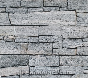 Wall Stone with Cement, Grey Granite Wall Stone