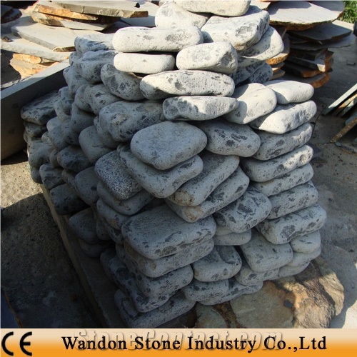 Granite Cobblestone Pavers, Zhangpu Basalt Black Granite Cobblestone