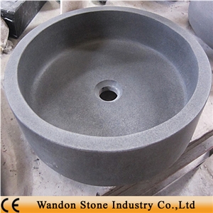Wash Basin from Black Basalt Quarry, Esite Black Basalt Wash Basin
