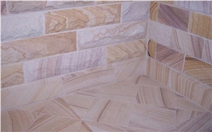 Rough Face Sandstone Wall Cladding, Australian Wood Sandstone Slabs