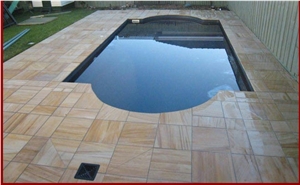 Teakwood Sandstone Curved Pool Copings, Decks