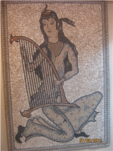 Travertine Mosaic Carpet, Classic Beige Travertine Art Works