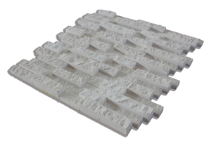 Mini Elegance Splitface Mosaic, Beige Travertine Mosaic