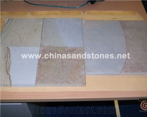 Light Double Color Sandstone Tile, China Grey Sandstone