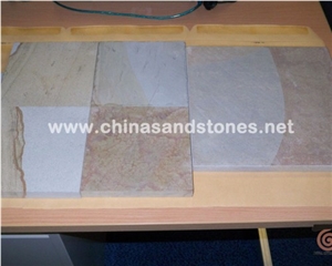 Light Double Color Sandstone Tile, China Grey Sandstone