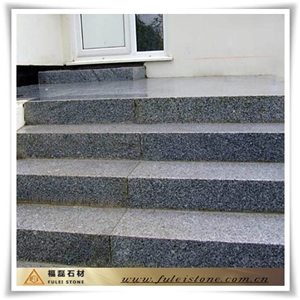 Colored Granite Outdoor Stairs, Outdoor Stairs Grey Granite