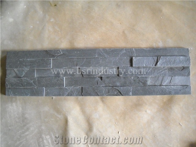 Ledge Stone-014, P018 Black Slate Ledge Stone