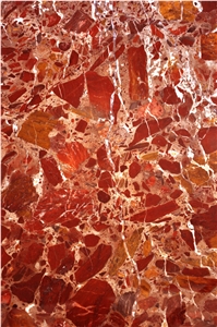 Kongelomerate Marble Slabs, Iran Red Marble