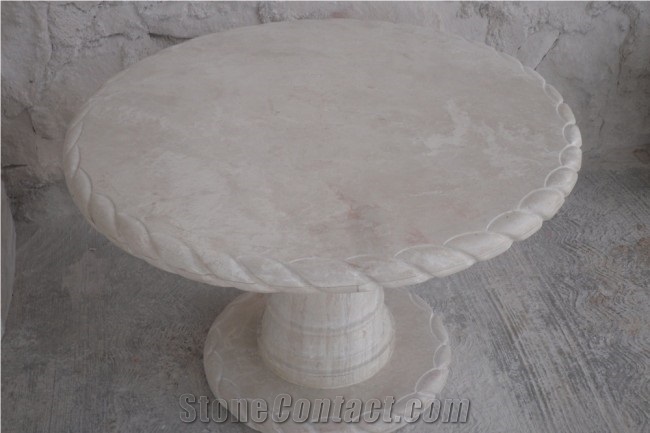 Crema Del Desierto Mesas De Centro, Beige Limestone Furniture