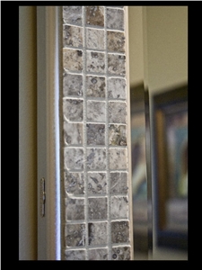 Silver Travertine Mosaic, Grey Travertine Mosaic