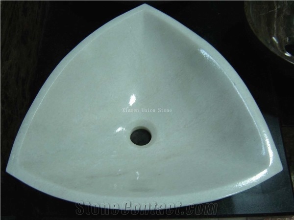 Polished Nano White Stone Crystal Marble Sink