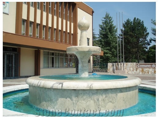 Arabescato Carrara Fountain, White Marble Fountain