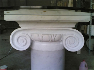 White Marble Column Capital