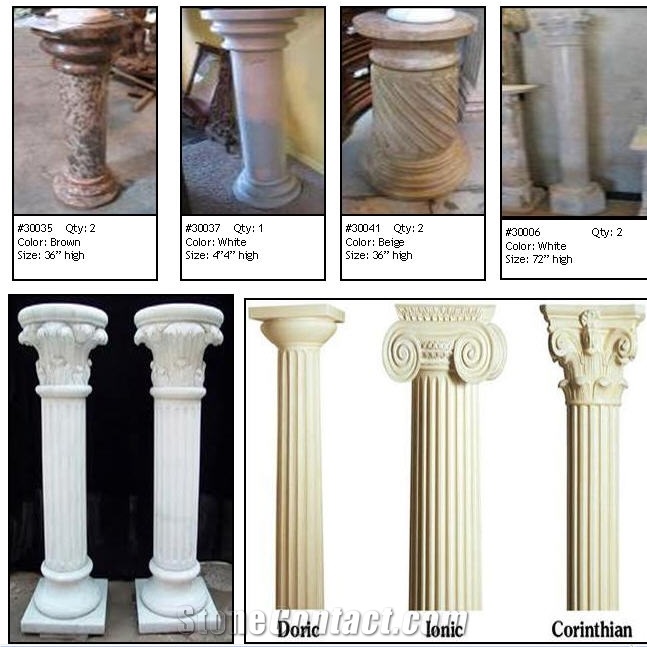Hand Carved Column, Pedestals