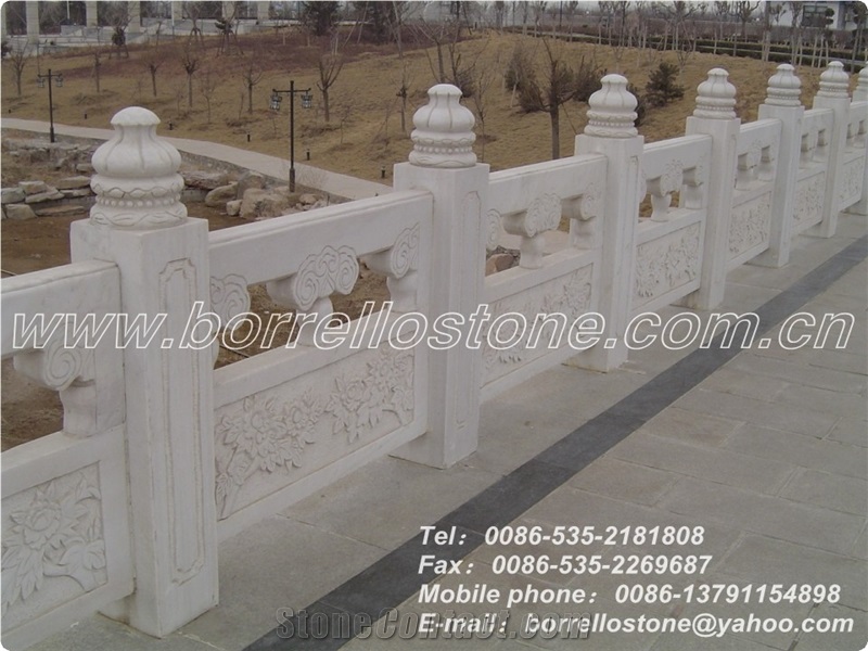 Laizhou Snow White Marble Balustrades