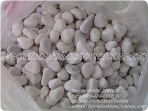 Laizhou Snow White Marble Pebble Stone
