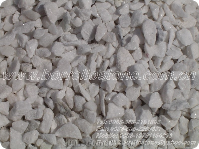 Pure White Marble Gravel from China