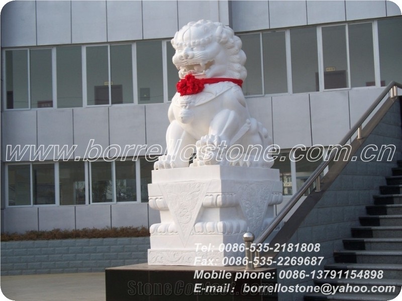 White Marble Lions
