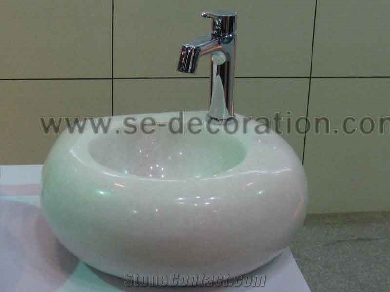 Pure White Marble Basin