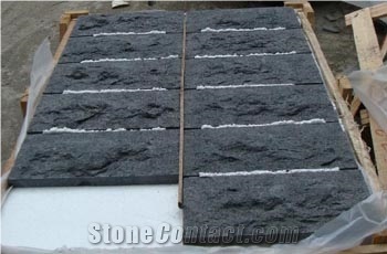 G684 Black Color Granite Nature Split Tile, Black Granite
