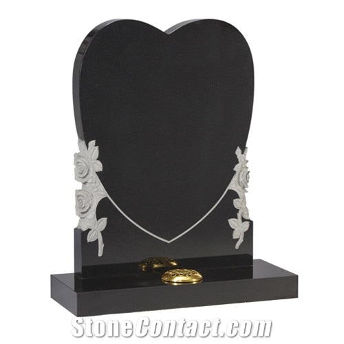 Black Granite Heart Shaped Headstone, Shanxi Black Granite Headstone ...