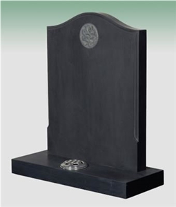 Granite Memorial Headstone, Shanxi Black Granite Headstone