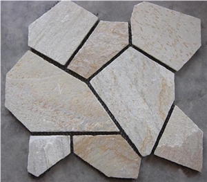 Meshed Paving Stone, Meshed Flagstone,Beige Slate Paving Stone